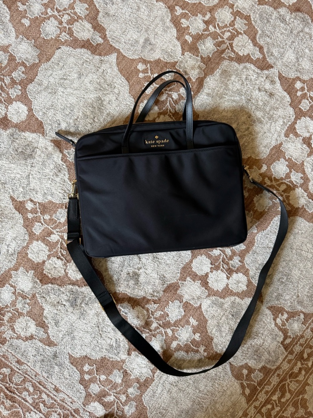 • kate spade black laptop crossbody bag •